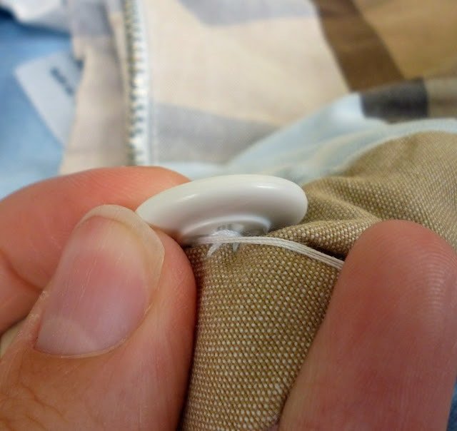 how to sew a button on pants