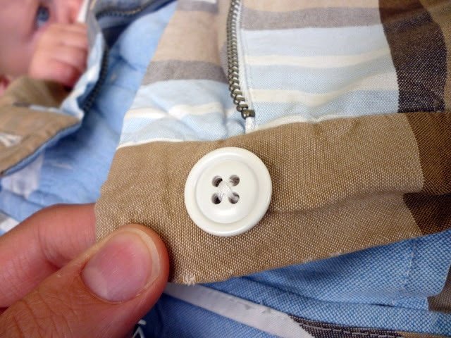 how to sew a button on pants