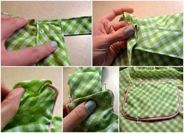 add ties and pocket to apron