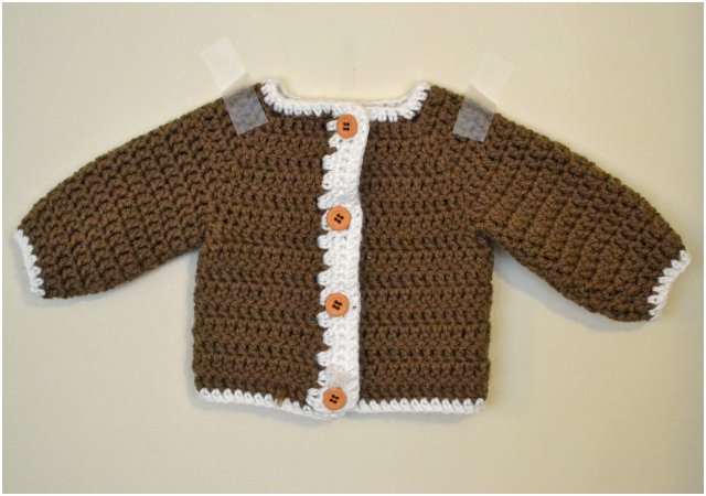 Crocheted Newborn Cardigan and Softening Yarn