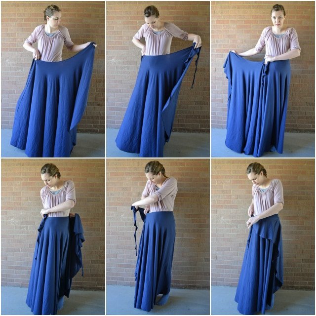 Adjustable One-Seam "No-Flashing" Wrap Skirt Tutorial // heatherhandmade.com