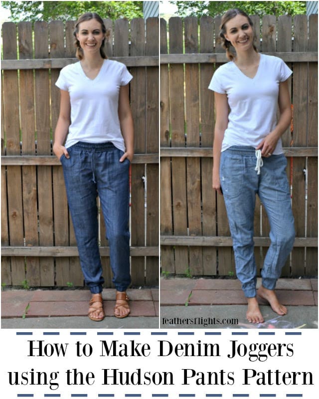 How to Make Denim Joggers Using the Hudson Pants Pattern