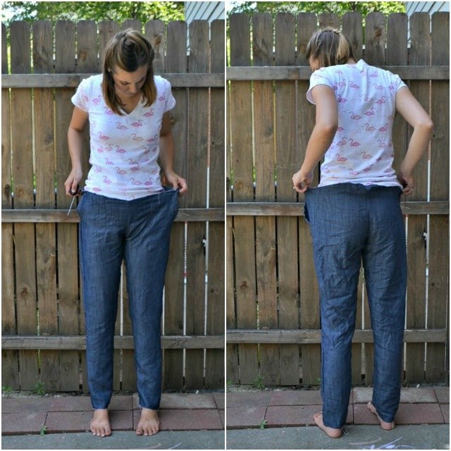 How to Make Denim Joggers Using the Hudson Pants Pattern