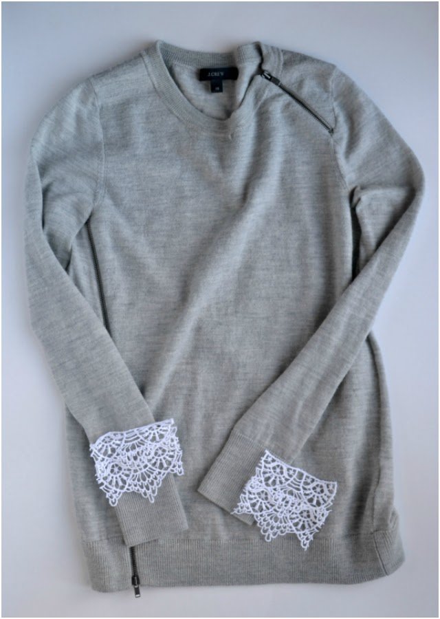TUTORIAL: DIY Lace Sweater Cuffs