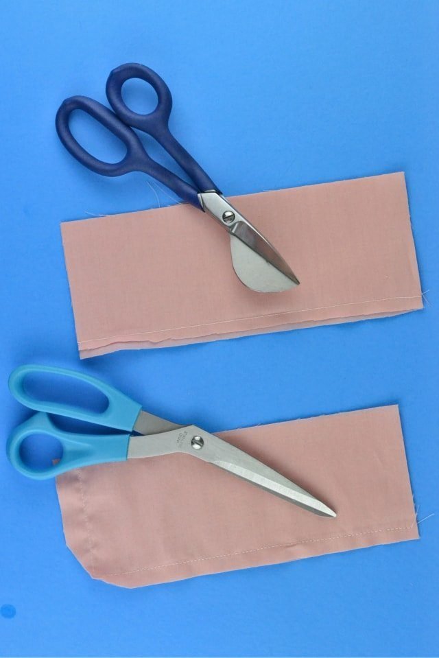 scissors and fabric