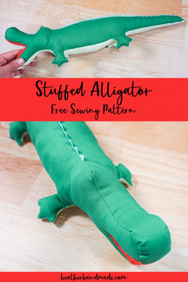 Free Stuffed Alligator Sewing Pattern • Heather Handmade