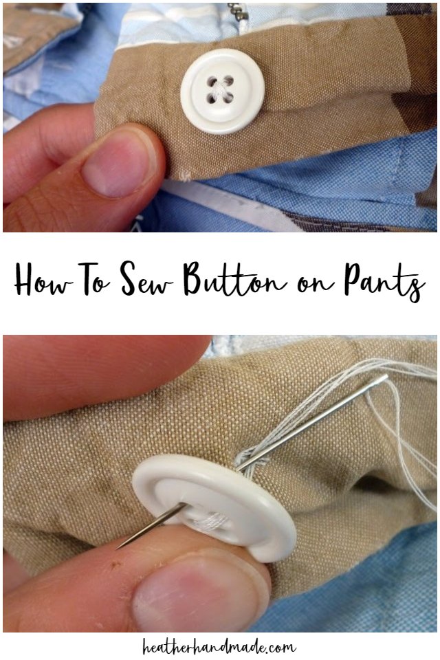 how to sew a button on pants