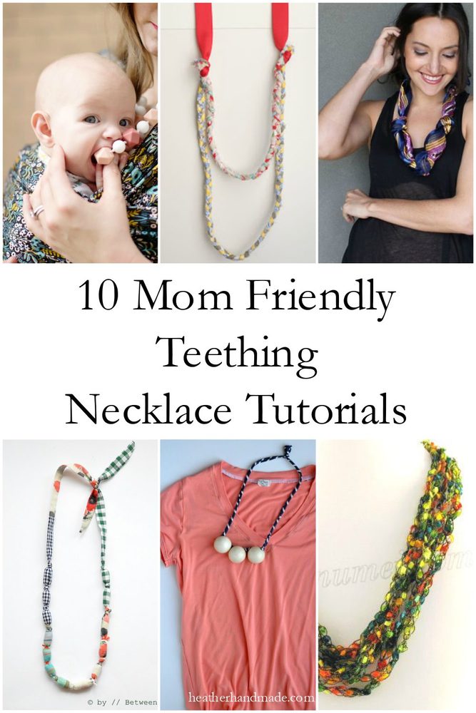 10 Mom Friendly Teething Necklace Tutorials // heatherhandmade.com