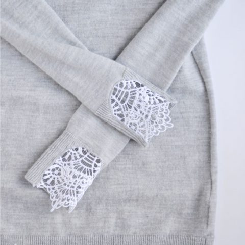 how to add lace to sweater sleeves