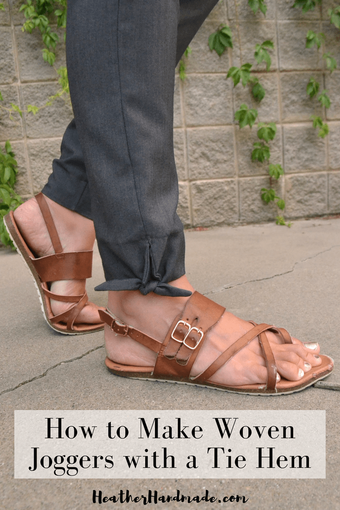 How to Make Woven Joggers with a Tie Hem