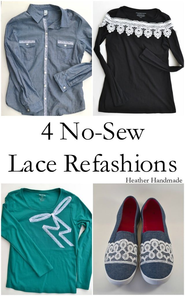 4 No-Sew Lace Refashion Tutorials - Heather Handmade