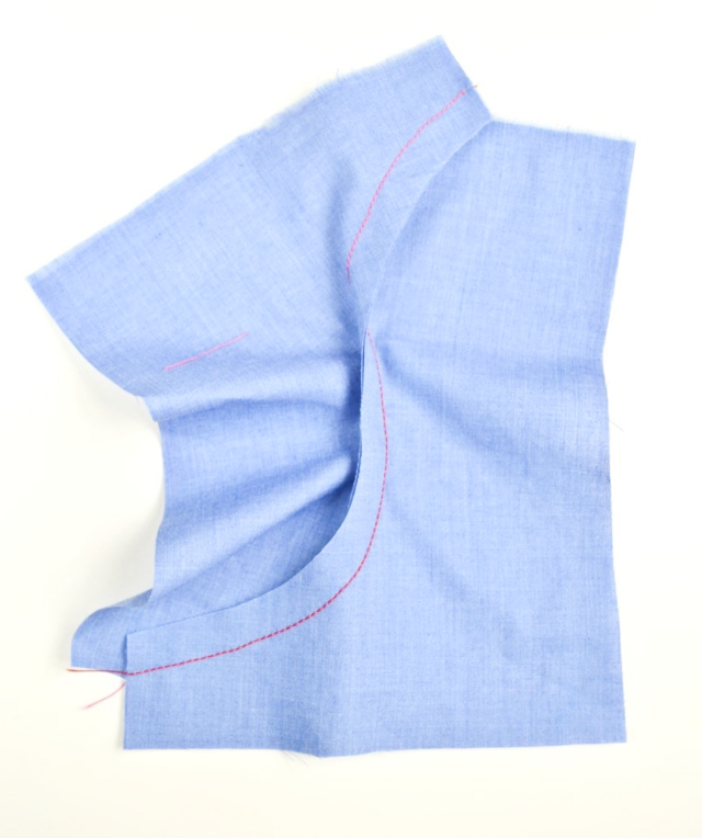 understitched curved seam