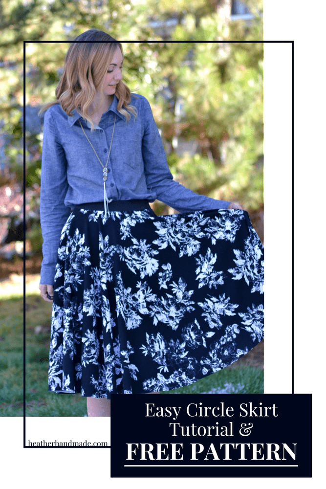 Easy Circle Skirt Tutorial and Free Sewing Pattern // heatherhandmade.com