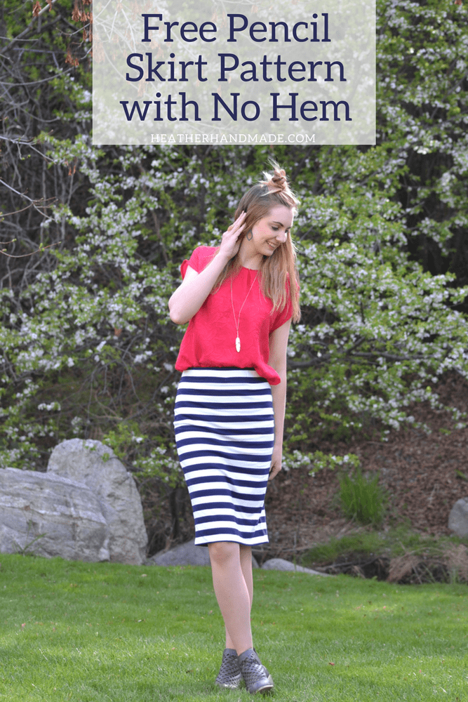 Free Pencil Skirt Pattern with No Hem // heatherhandmade.com