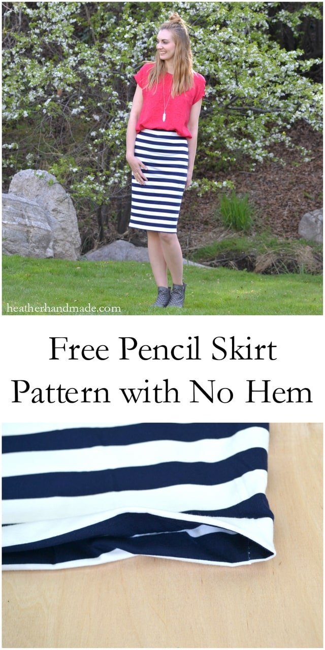 Free Pencil Skirt Pattern with No Hem // heatherhandmade.com