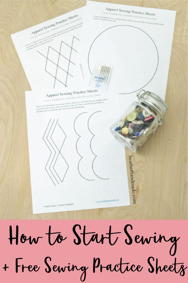 Learn to Sew + FREE Sewing Practice Sheets