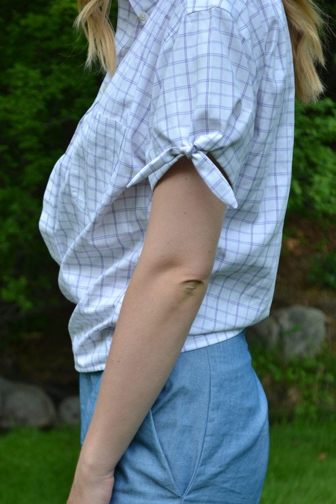 Button Up Shirt Refashion Tutorial // heatherhandmade.com