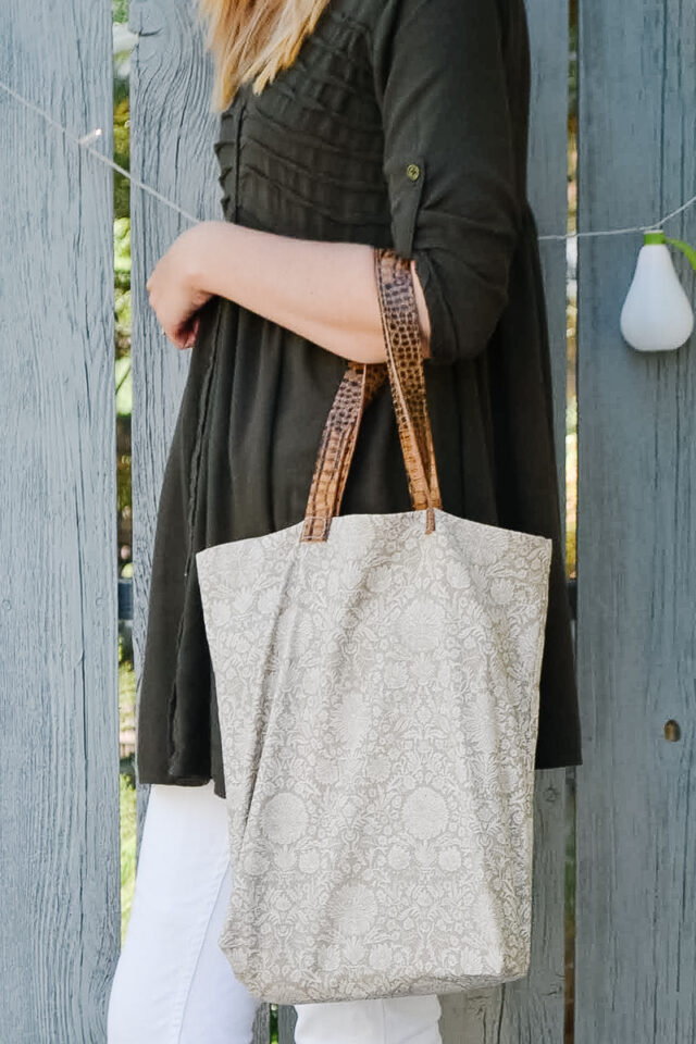 how to make a tote bag with leather handles