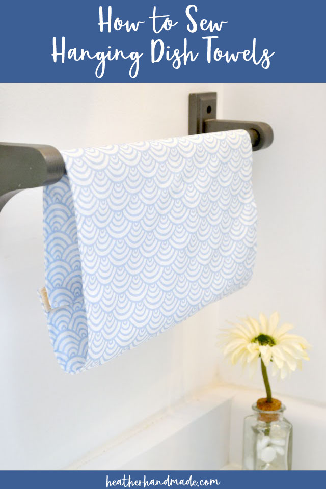 how to sew hanging dish towel