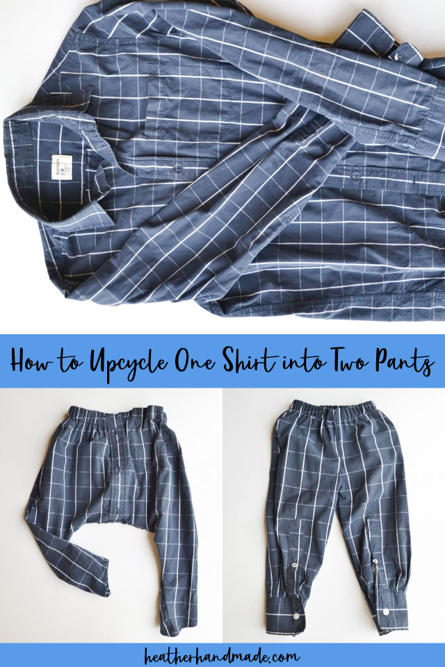 how to upcycle men's shirt to pants