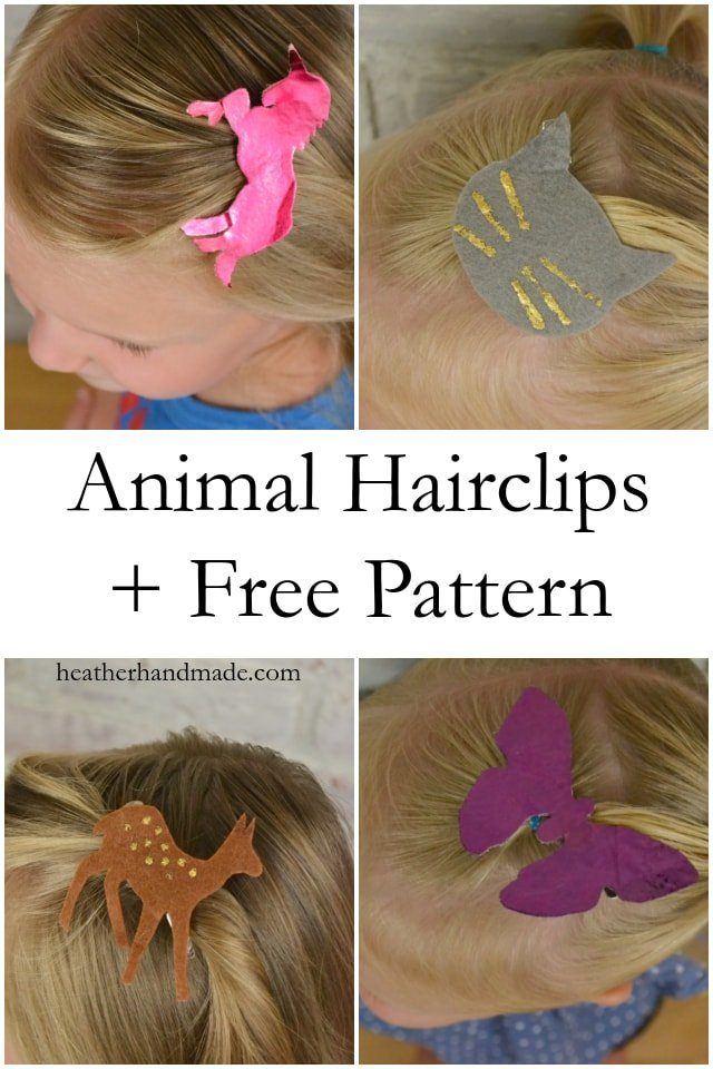 Animal Hairclips + Free Pattern // heatherhandmade.com