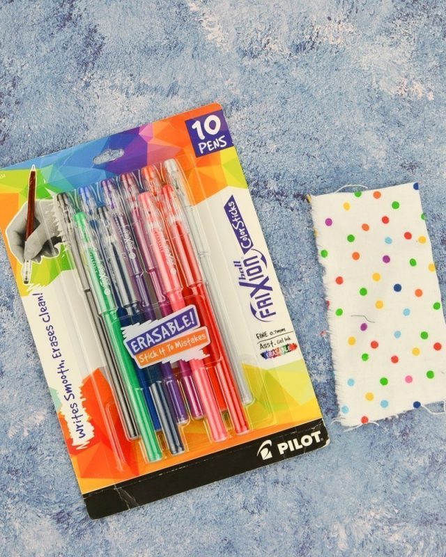 use frixion pens to mark fabric