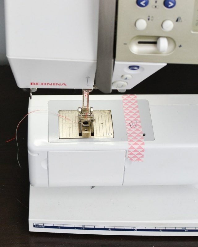 mark lines on sewing machine with washi tape