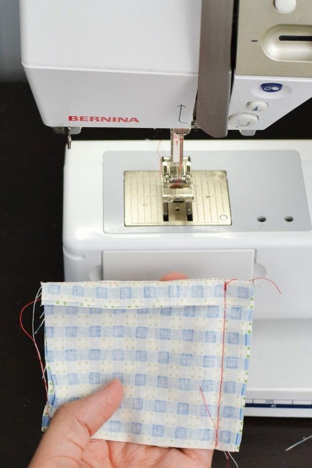 fold fabric at corner to get crisp points