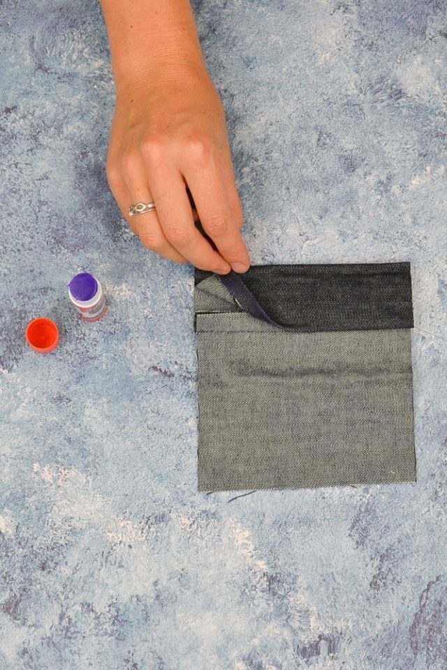 use glue to hold seams in place