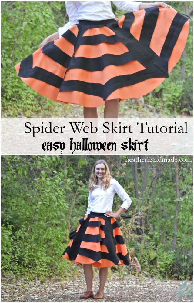 Spider Web Skirt Tutorial: Easy Halloween Skirt // heatherhandmade.com