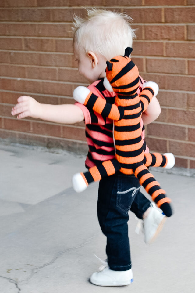 DIY Calvin and Hobbes Costume running