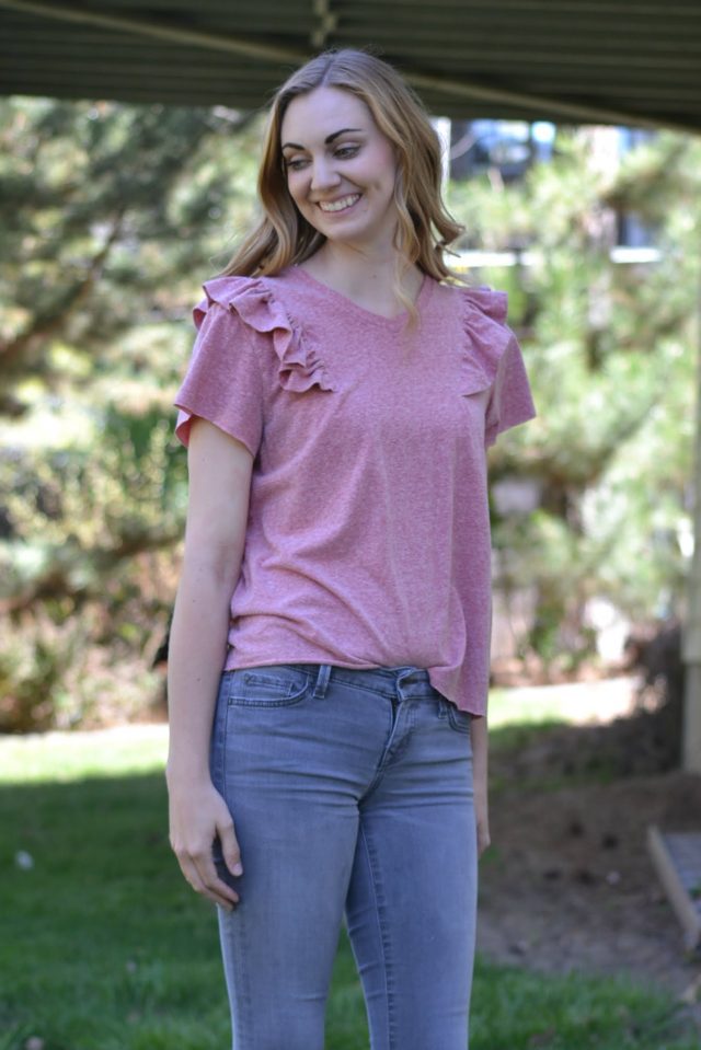 ruffle tshirt refashion tutorial