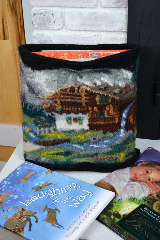 Felted Wool Storage Basket // heatherhandmade.com