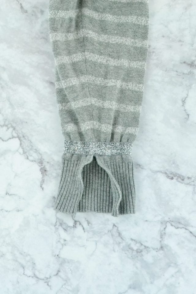 Glitter Sweater Sleeve Refashion // heatherhandmade.com