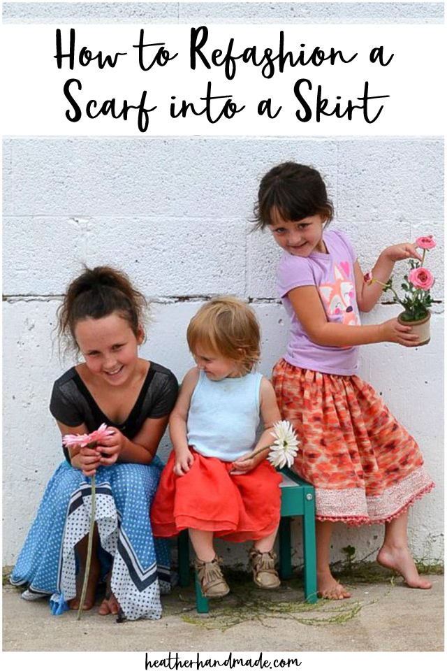 Make a Girls Skirt from a Scarf - DIY Sewing Tutorial