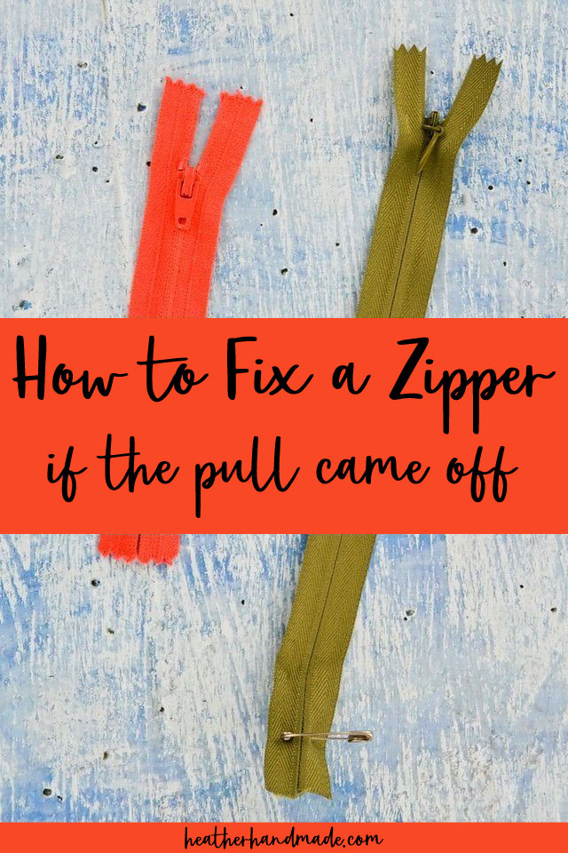 how to fix a zipper if the pull came off