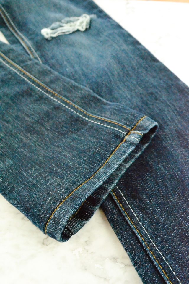 hem jeans with original hem