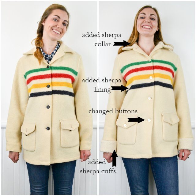 Hudson Bay Wool Coat Refashion // heatherhandmade.com