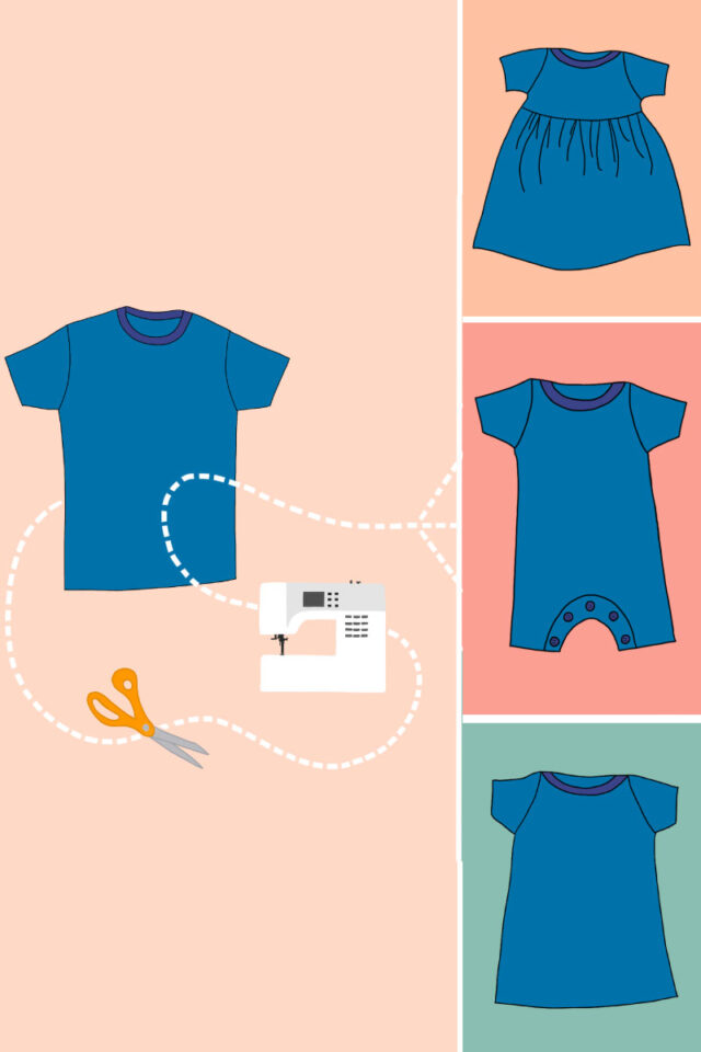 upcycled t-shirt romper sewing pattern