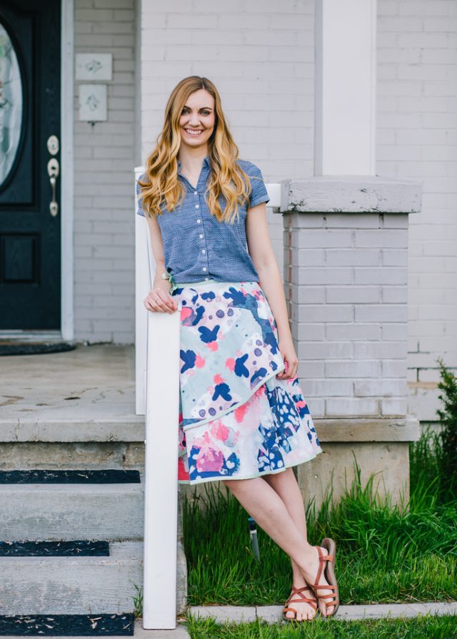 girl wearing diy wrap skirt