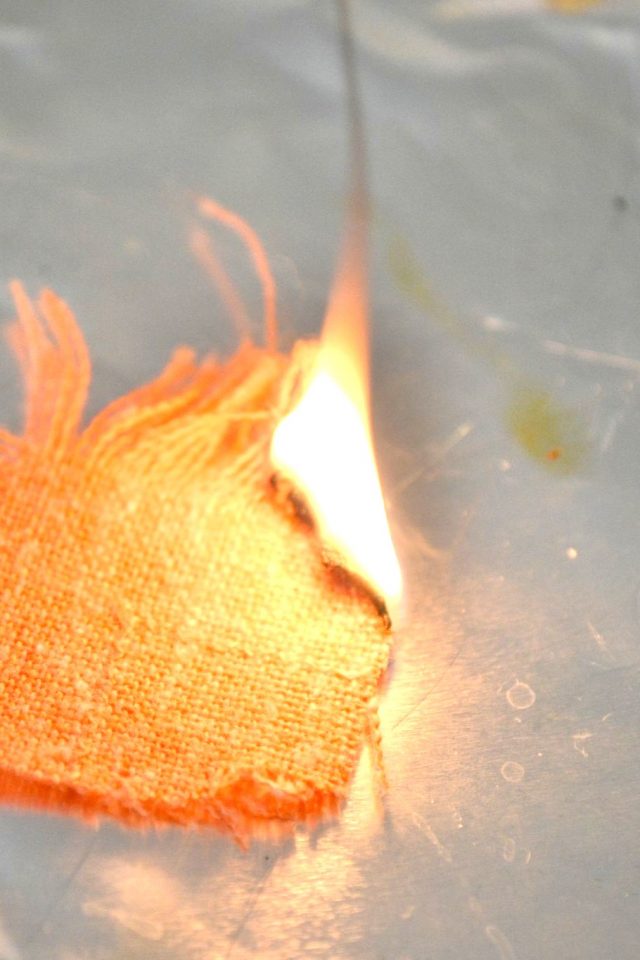fabric burn test