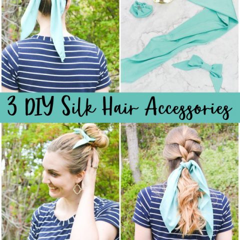 3 DIY Hair Accessories: Silk Scrunchie, Silk Scarf, and Silk Bow