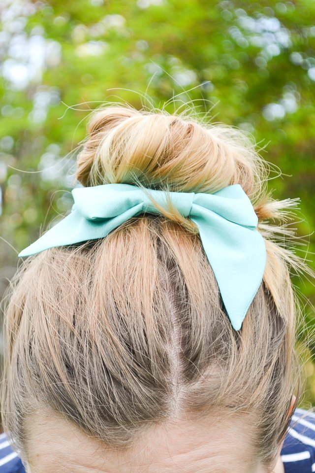 silk bow hair bun