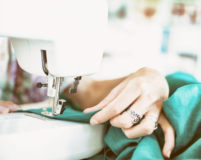 process of sewing clothes