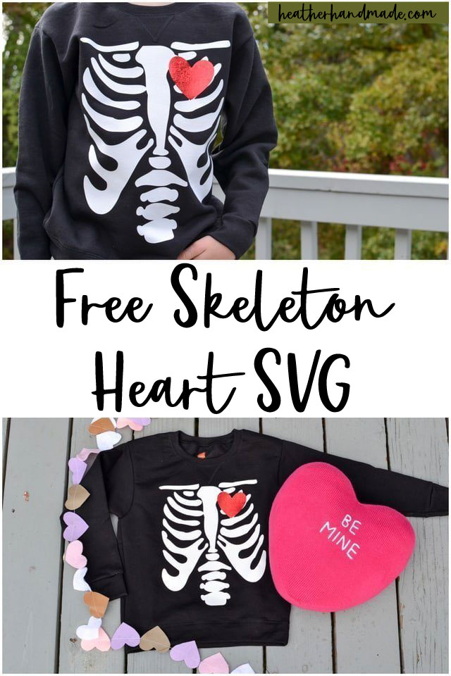 free skeleton heart SVG