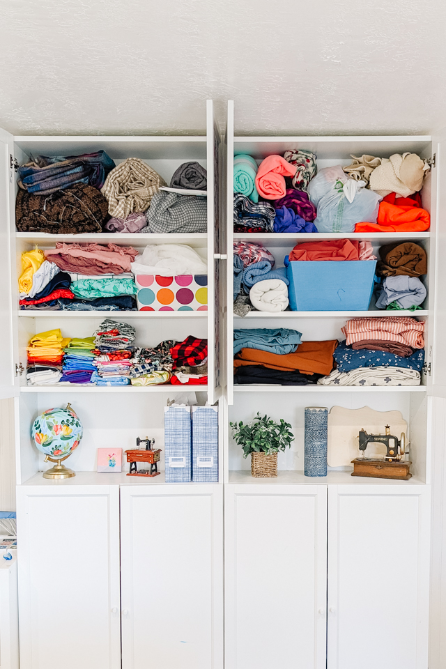 ikea bookshelf sewing room