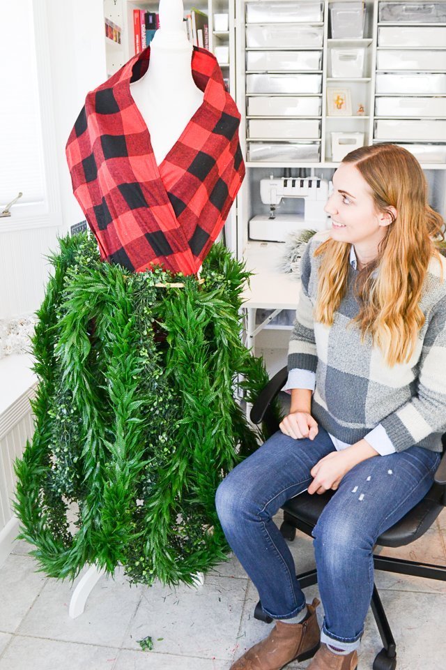 Christmas Tree Dress Using a Dress Form Mannequin 