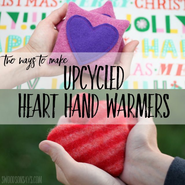 homemade hand warmers with a wool sweater