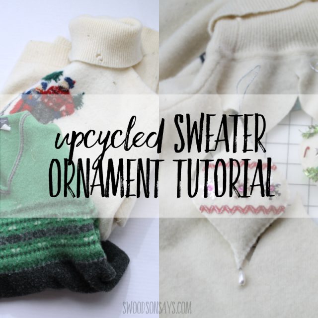 upcycled sweater christmas ornament