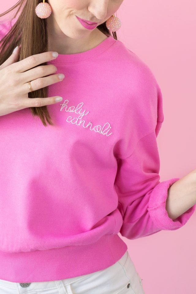 diy embroidered sweatshirt